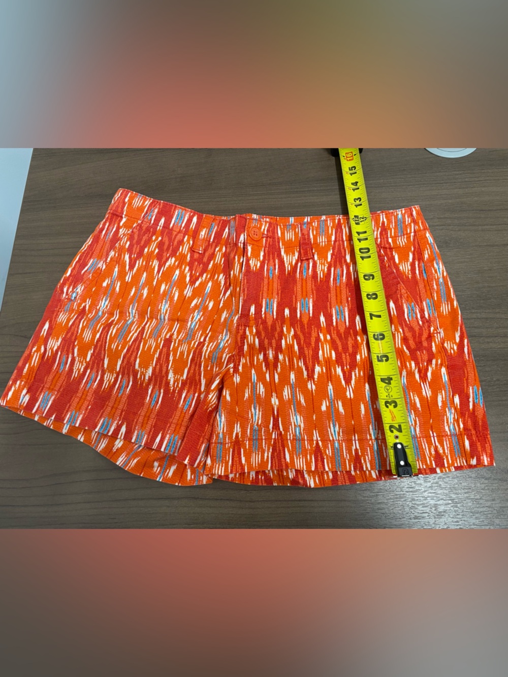 Women’s Calvin Klein Jeans Orange Patterned Cotton Shorts size 8 - Picture 5 of 6